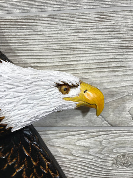 Soaring Bald Eagle Relief Wood Carving - "Aloft"