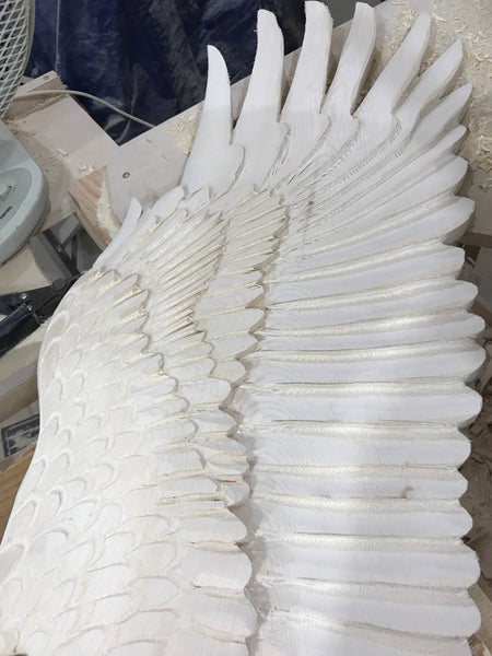 Soaring Bald Eagle Relief Wood Carving - "Life-sized Majestic"